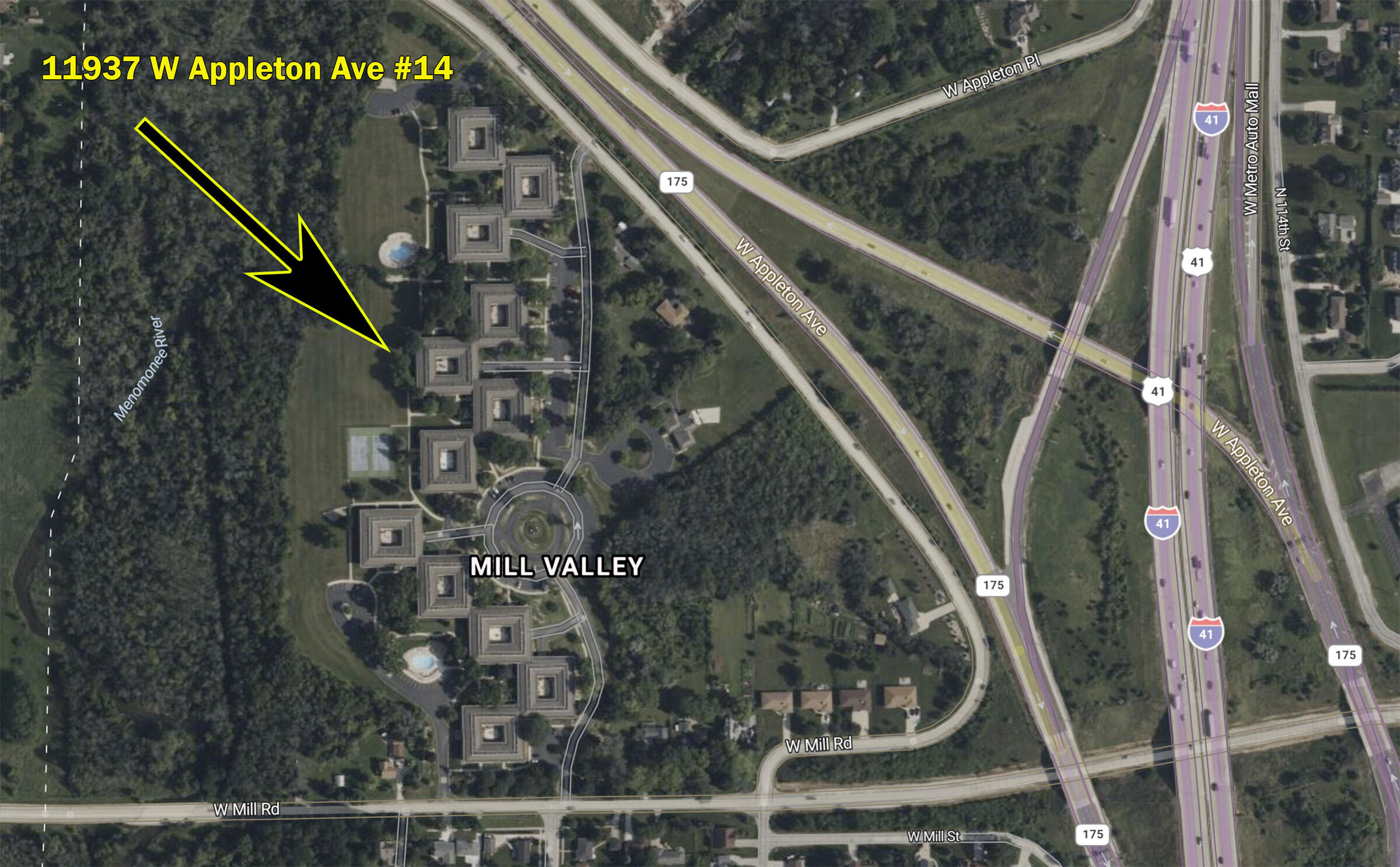 11937 West Appleton Avenue, Unit 14 Milwaukee, WI 53224 - Photo 4 of 64 Birdseye View of Mill Valley