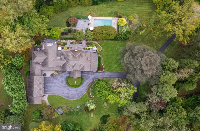 an aerial view of a house