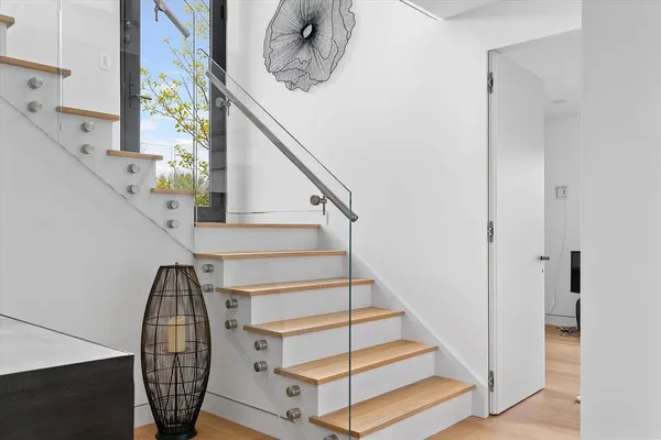 a view of entryway with a front door