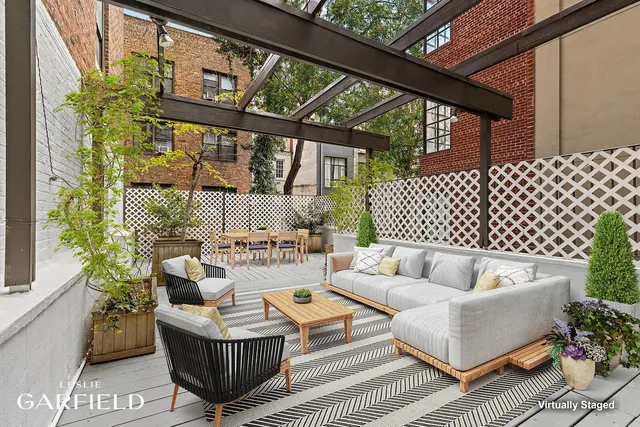 a outdoor living room with furniture