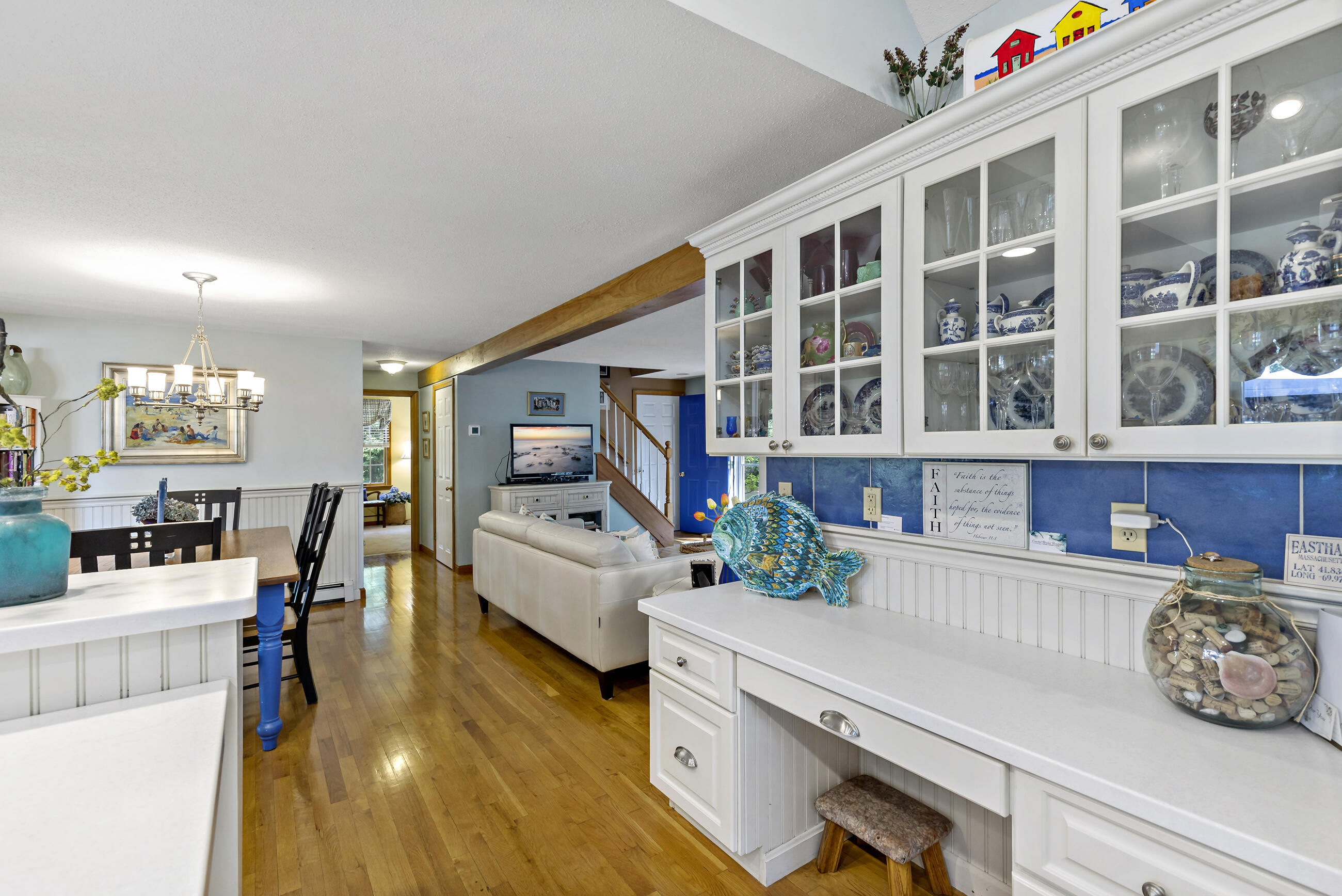60 Turnip Field Road Eastham, MA 02642 - Photo 15 of 57 a living room with furniture and a flat screen tv