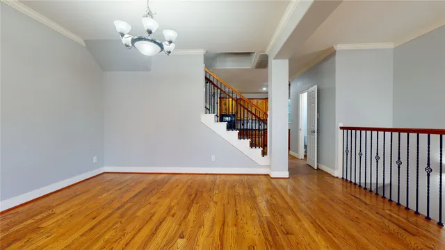 a view of entryway with wooden floor