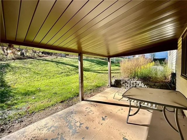 a living room with patio
