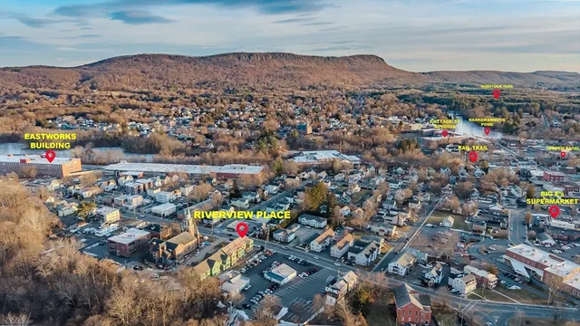 a view of city and mountain