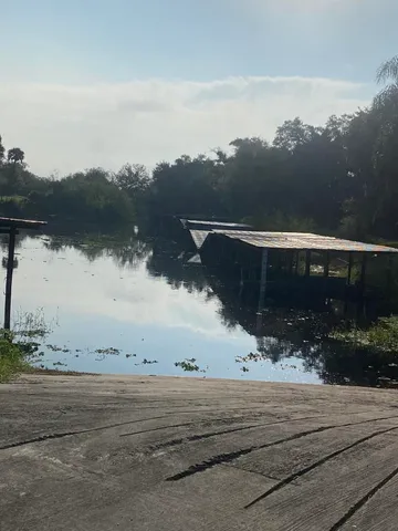 a view of a lake from a yard
