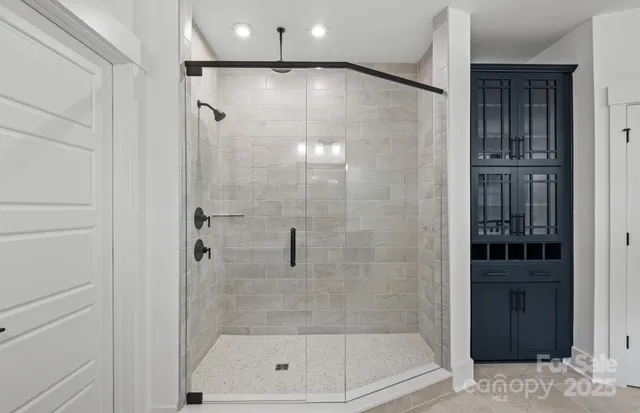 a bathroom with a shower