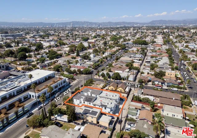 an aerial view of multiple house