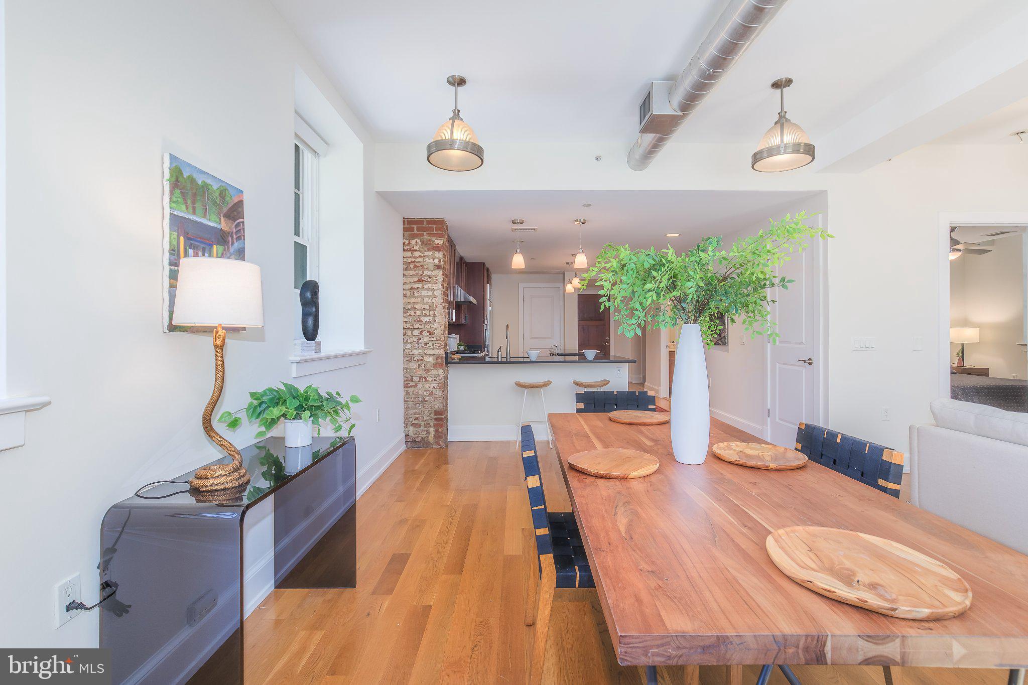 215 I Street Northeast, Unit 105 Washington, DC 20002 - Photo 13 of 41 a dining room with furniture and a potted plant