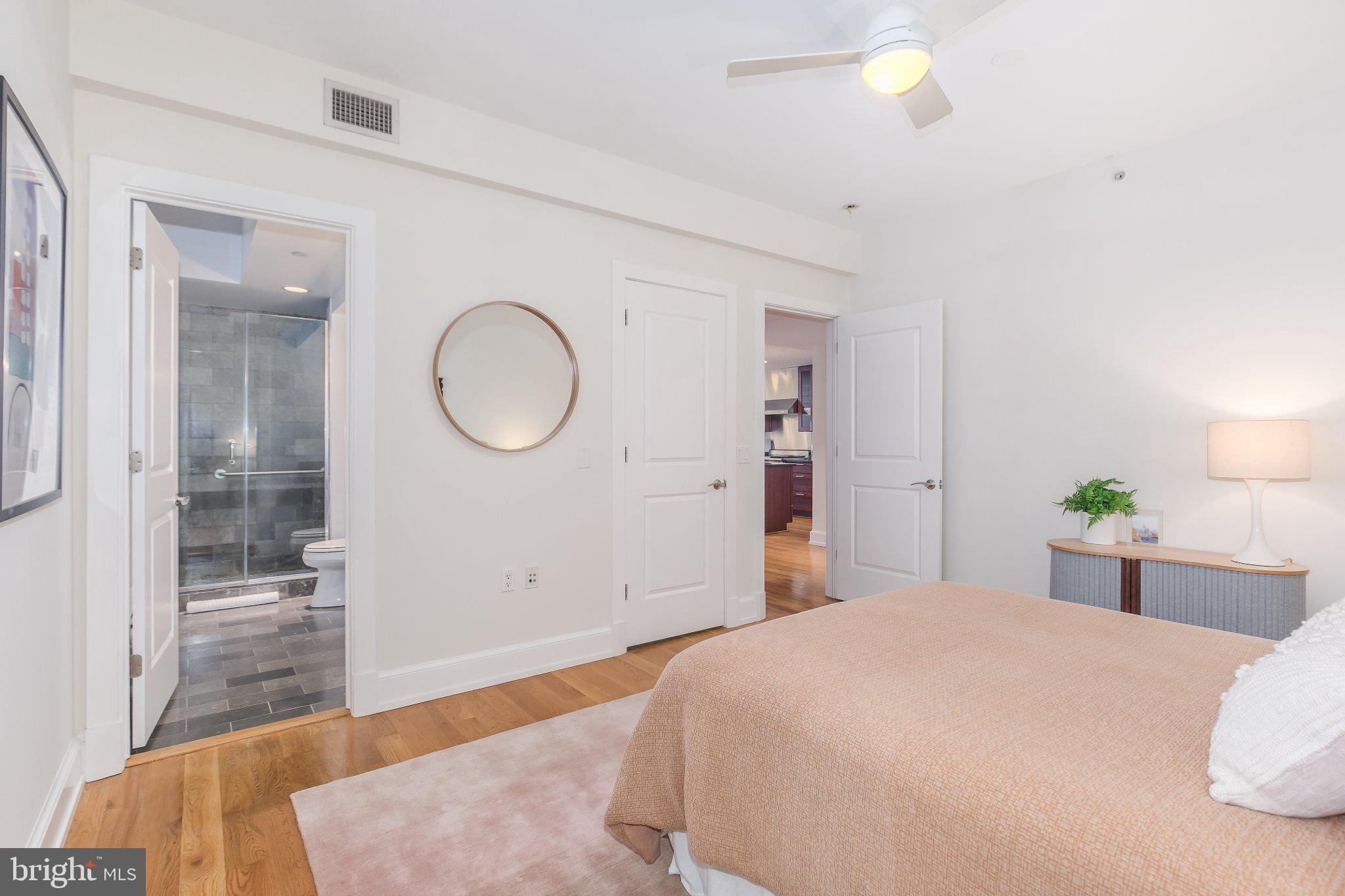 215 I Street Northeast, Unit 105 Washington, DC 20002 - Photo 29 of 41 a bedroom with a bed and a potted plant
