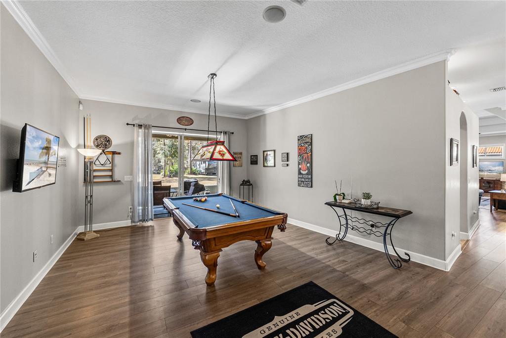 27154 Raven Brook Road Wesley Chapel, FL 33544 - Photo 24 of 65 a room with furniture pool table wooden floor and windows