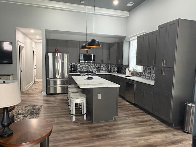 3199 Big Ridge Road Talking Rock, GA 30175 - Photo 20 of 25 a kitchen with stainless steel appliances granite countertop a sink a stove and a refrigerator