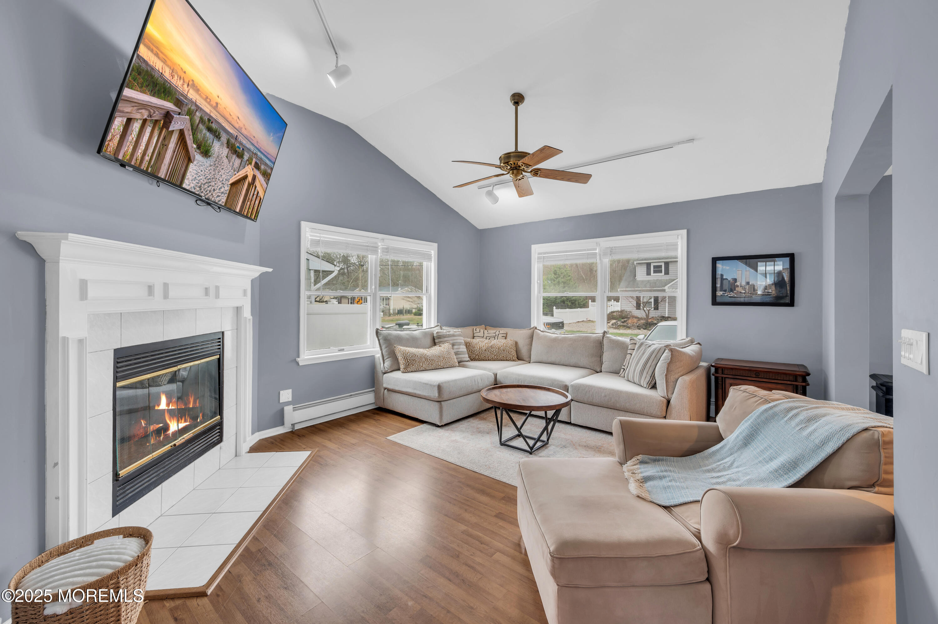 408 Cedar Drive Lanoka Harbor, NJ 08734 - Photo 15 of 39 a living room with furniture and a fireplace
