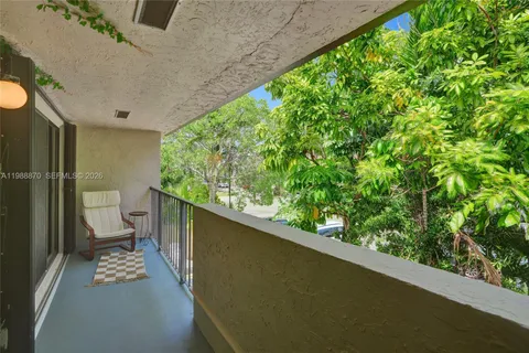 a view of a balcony with toilet