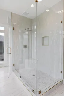 a bathroom with a shower