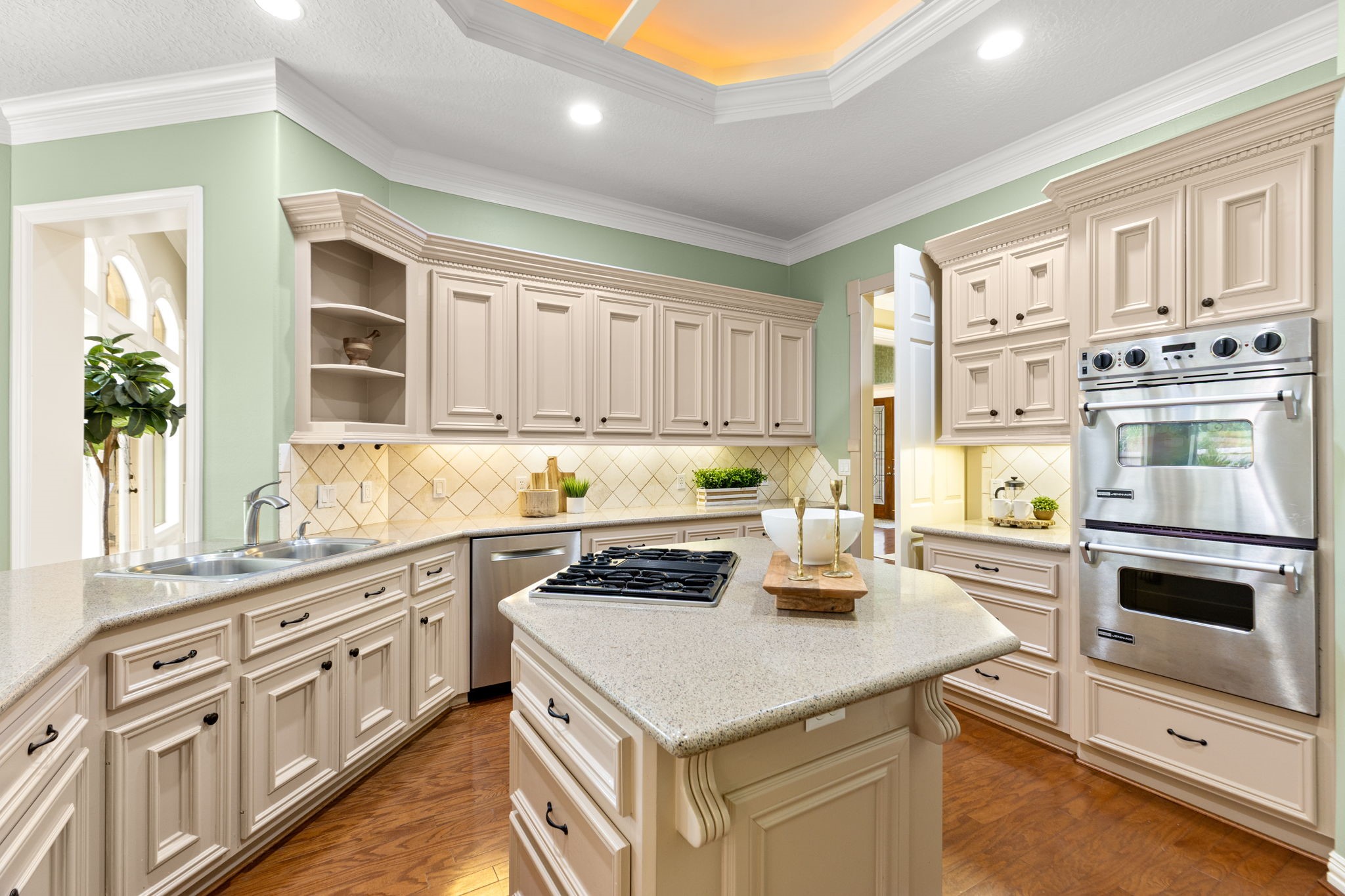 6610 Radley Drive Spring, TX 77379 - Photo 13 of 50 Quartz counters, soft-close drawers, double SS sink, double ovens AND cabinetry galore.