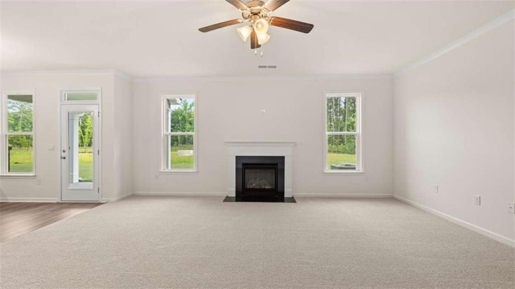 13593 Whitman Lane Covington, GA 30014 - Photo 23 of 25 an empty room with windows and fireplace
