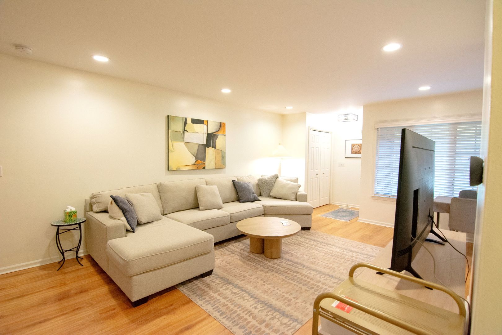 1088 Shermer Road Glenview, IL 60025 - Photo 6 of 13 a living room with furniture and a flat screen tv