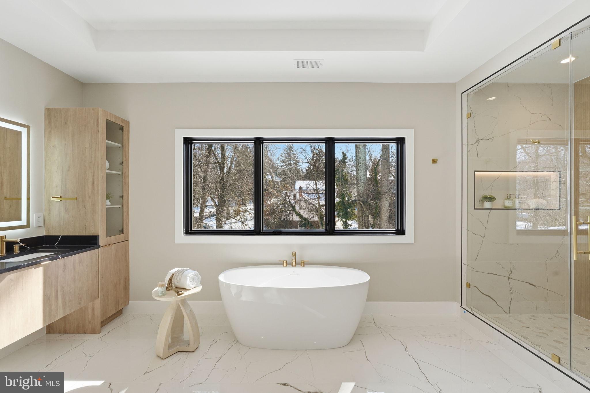 2202 Grayson Place Falls Church, VA 22043 - Photo 60 of 77 a bathroom with a bathtub and a shower