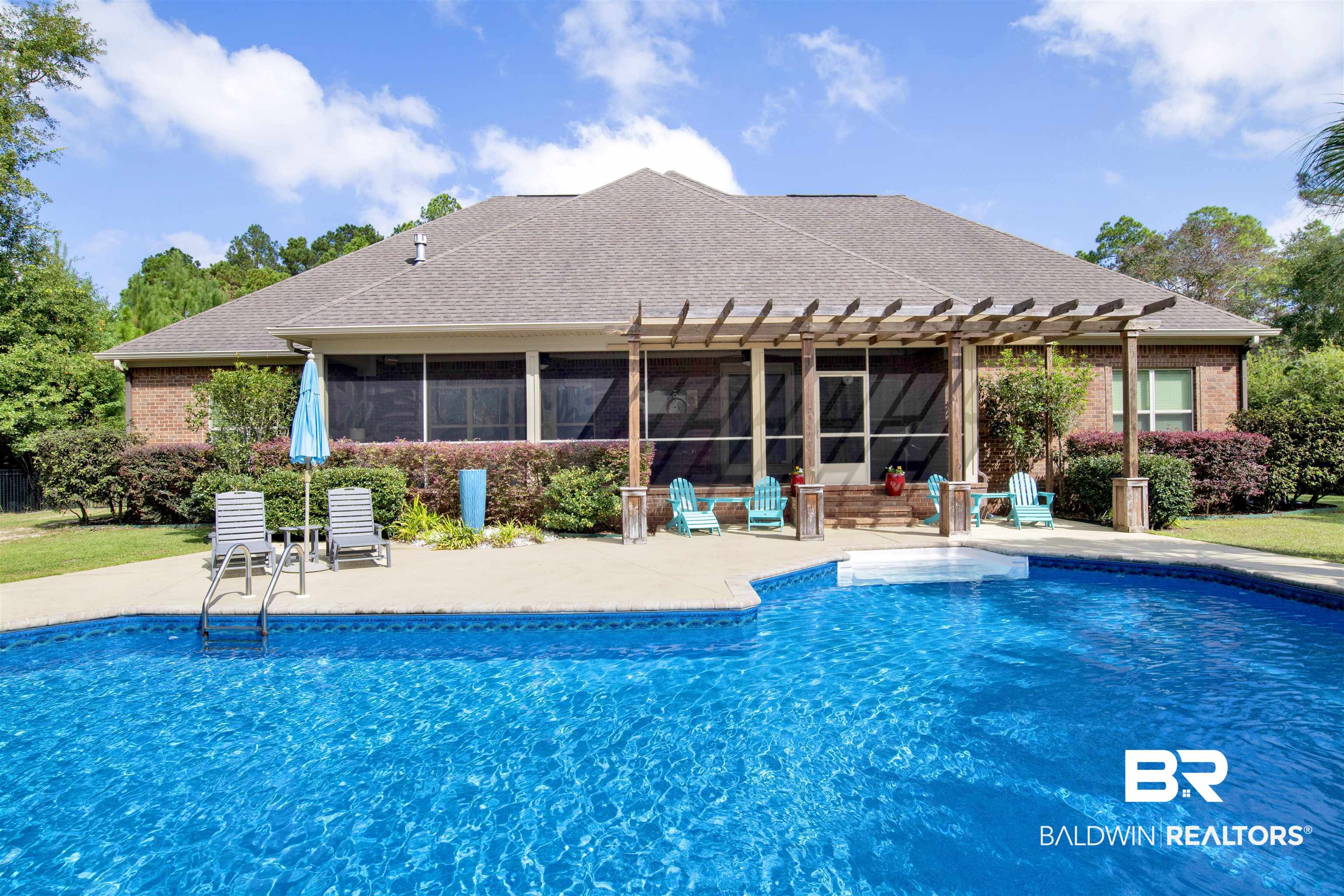 18360 Treasure Oaks Road Gulf Shores, AL 36542 - Photo 28 of 57 View of pool featuring a patio area and a sunroom