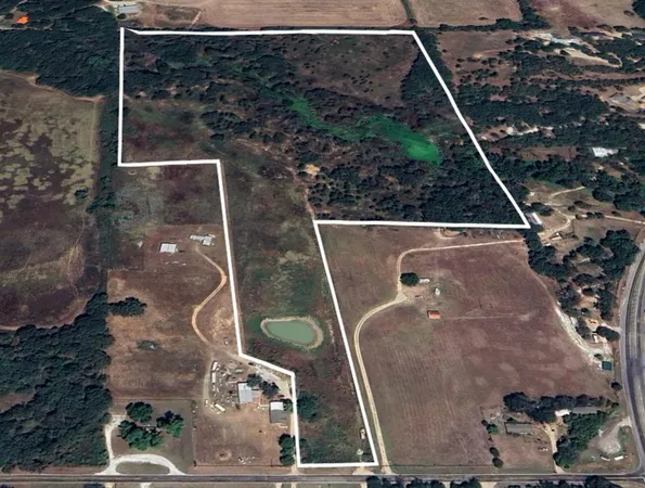 a aerial view of a backyard