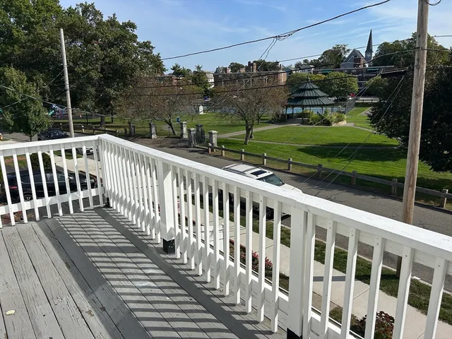 a view of a wooden deck