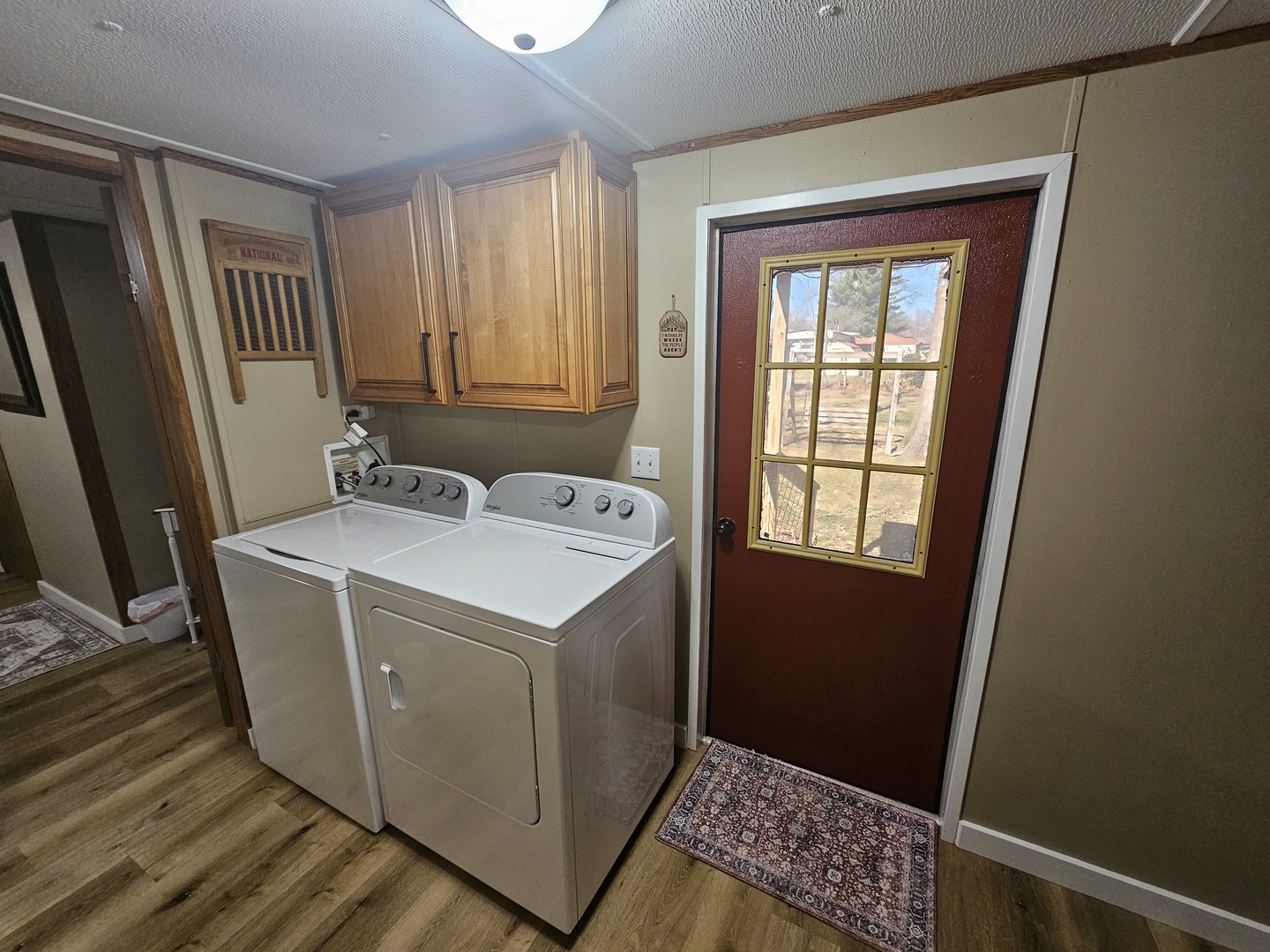 190 West 5th Street Bonnie, IL 62816 - Photo 20 of 25 a utility room with wooden floor washer and dryer
