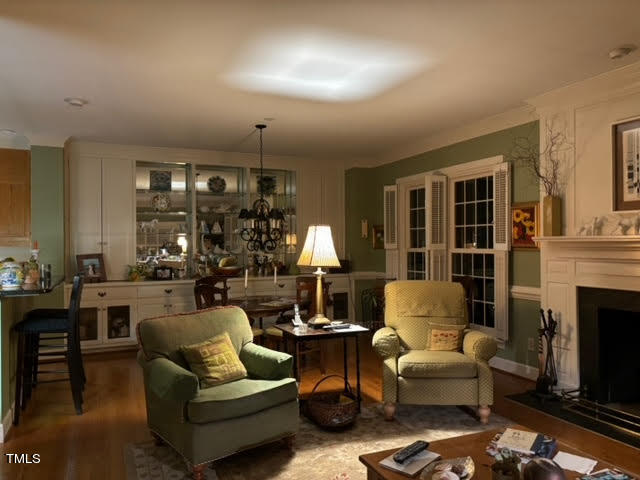 7 Hastings Square Durham, NC 27707 - Photo 11 of 28 a living room with furniture and a fireplace
