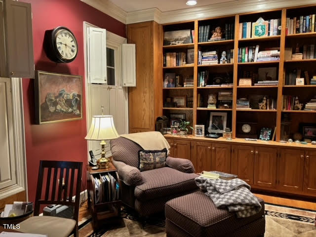 7 Hastings Square Durham, NC 27707 - Photo 2 of 28 a living room with furniture window and book shelf