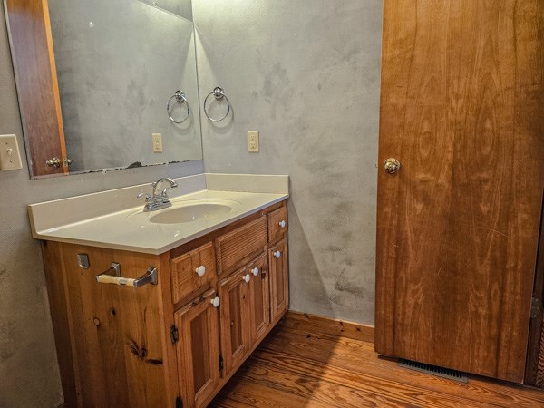 104 Pine Ridge Road Ellijay, GA 30536 - Photo 28 of 49 a bathroom with a sink and a mirror