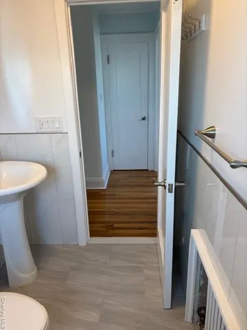 a bathroom with a sink and toilet