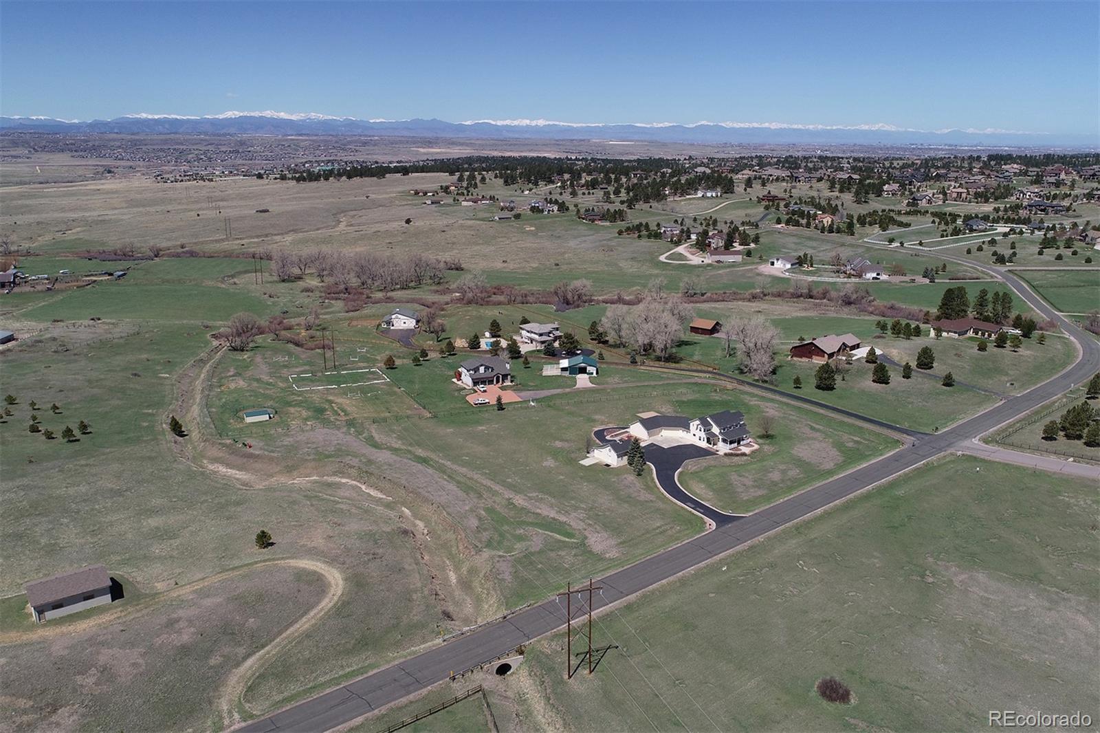 4627 Bayou Hills Road Parker, CO 80134 - Photo 35 of 40 an aerial view of a residential houses with outdoor space
