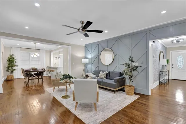 a living room with furniture