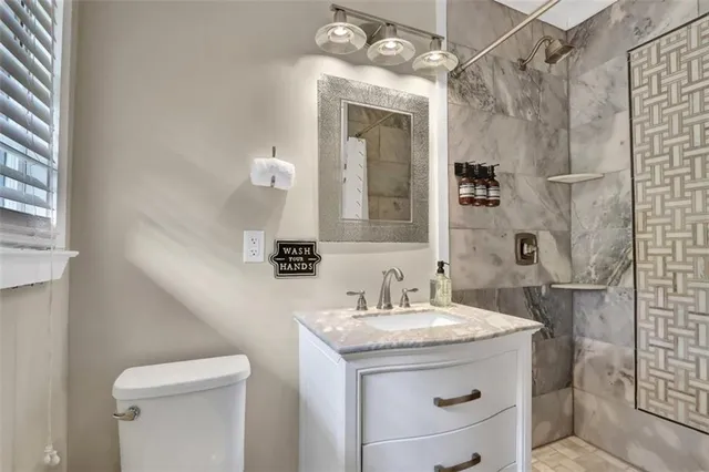 a bathroom with a shower