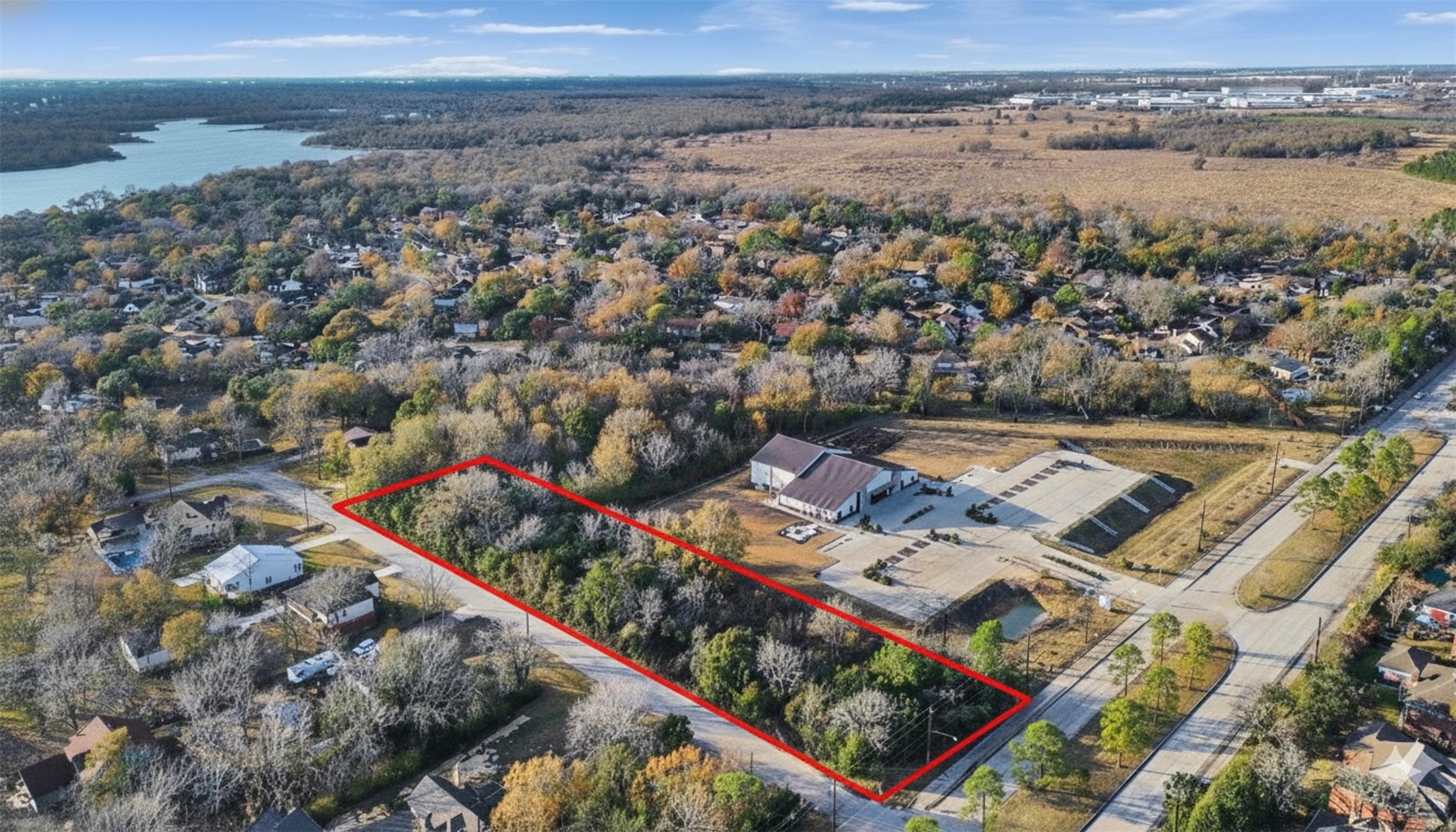 an aerial view of a city