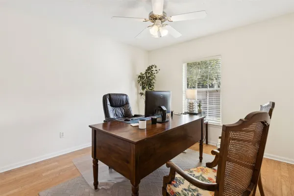 a view of a park with slide