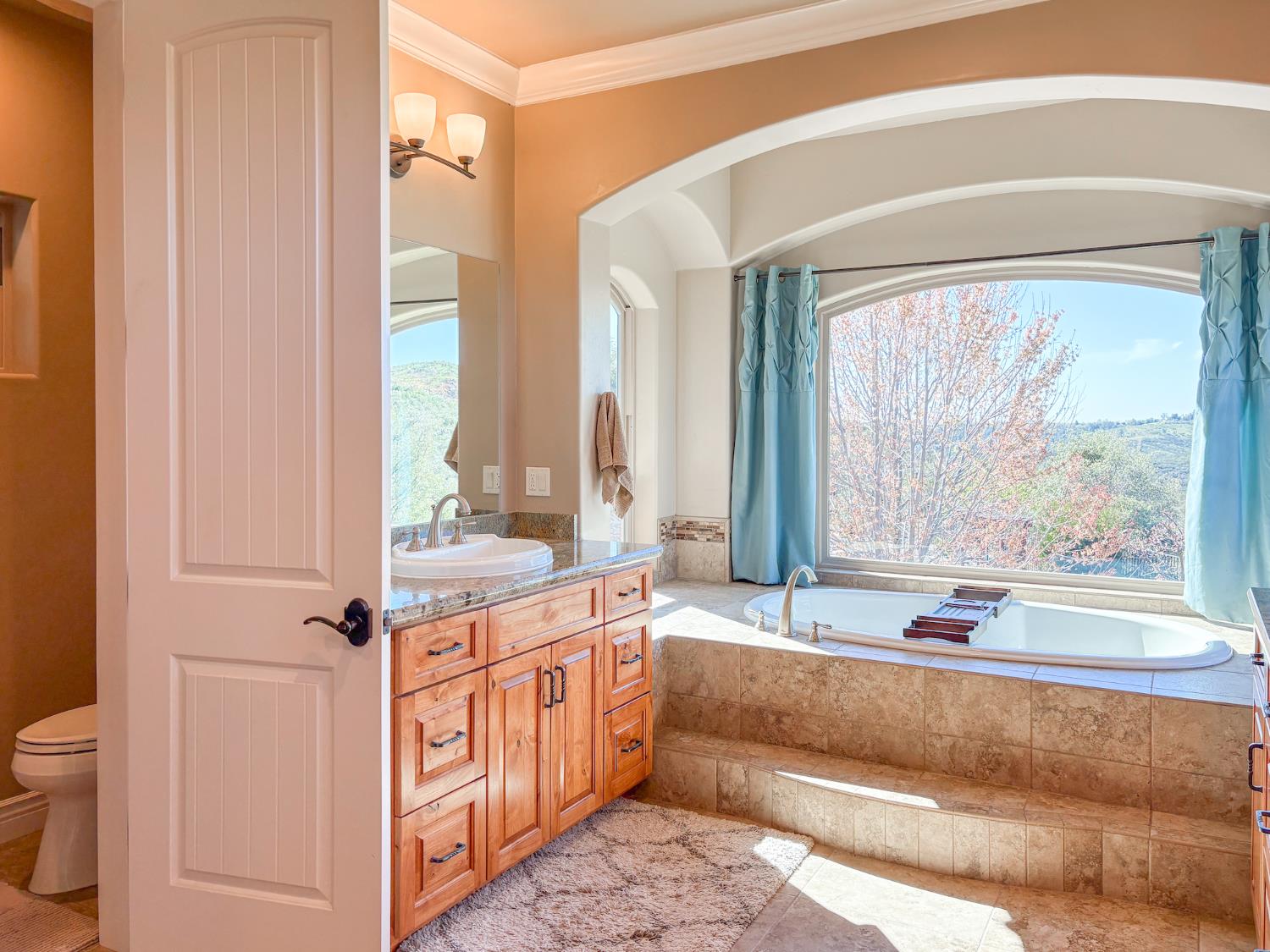 2920 Martel Creek Road Rescue, CA 95672 - Photo 27 of 69 a bathroom with a tub a sink and a window