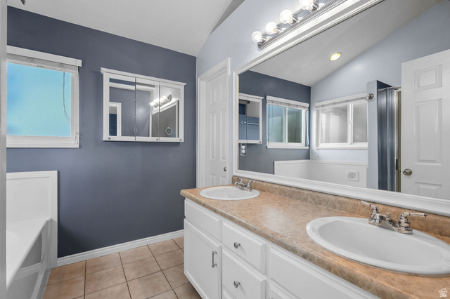 142 East 2675th Street South Clearfield, UT 84015 - Photo 21 of 49 Double vanity with white cabinetry and a light-colored countertop