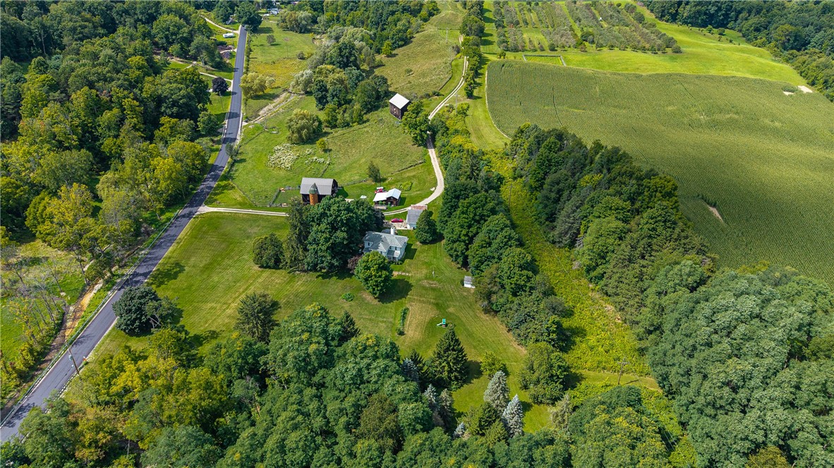 7780 Cold Springs Road Bath, NY 14810 - Photo 45 of 50 An expansive rural landscape encompasses dense woodlands, rolling green pastures, and historic barns.
