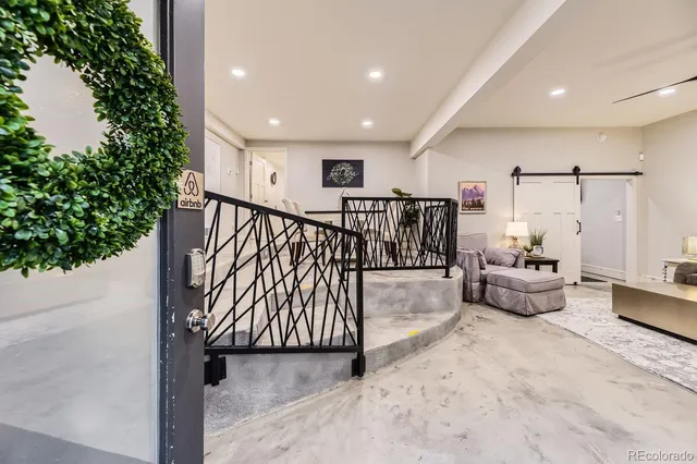 a view of entryway wih livingroom and furniture