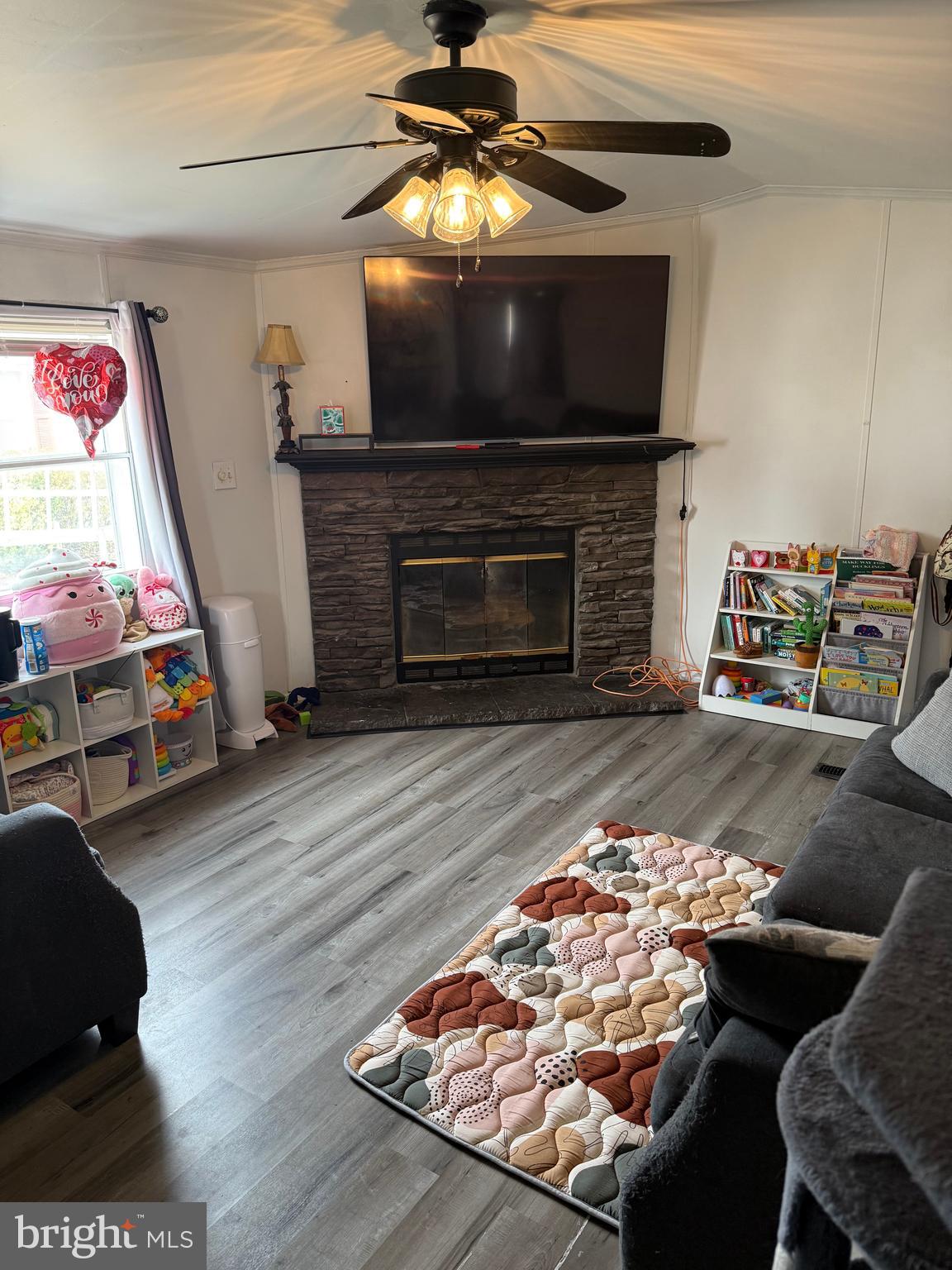 938 Decoy Way, Unit A161 Bear, DE 19701 - Photo 6 of 17 a living room with furniture a flat screen tv and a fireplace