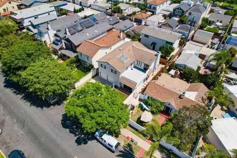 an aerial view of a house