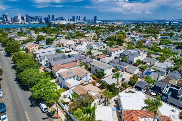 an aerial view of a city