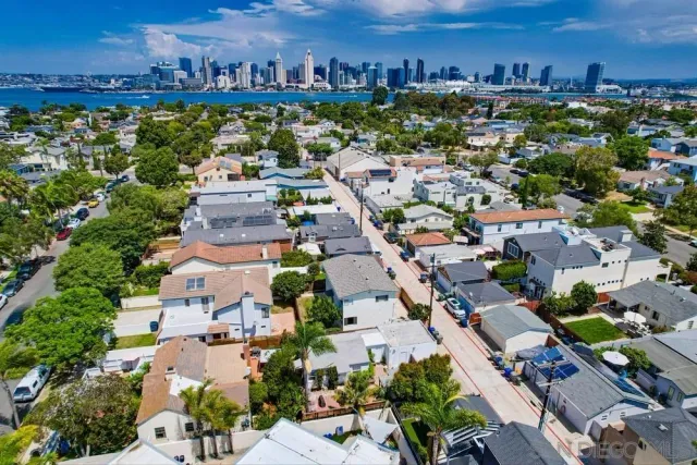 an aerial view of multiple house