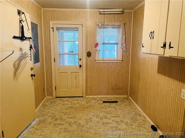 a view of a bathroom with a tub