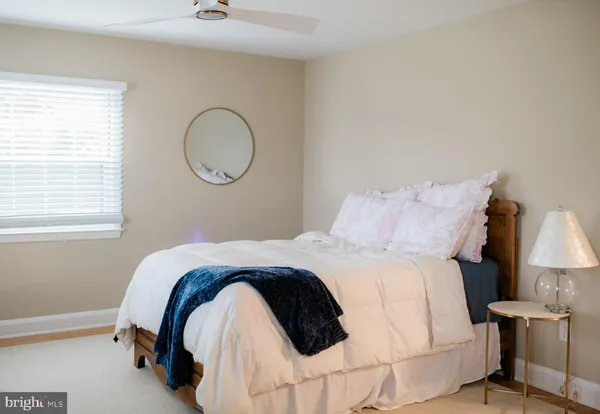 a view of a bedroom with closet and windows