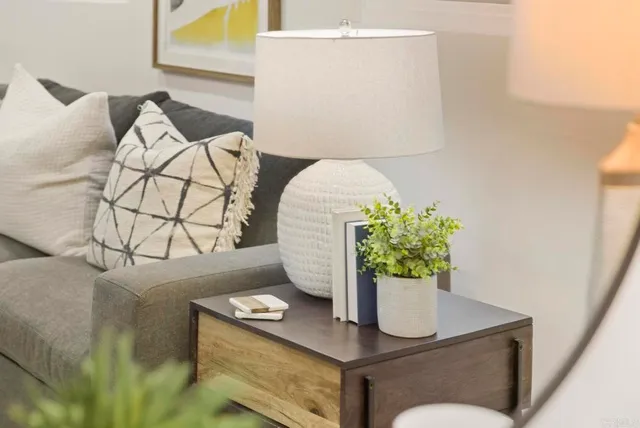 a view of workspace with a couch