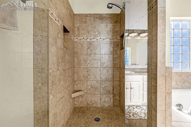 a bathroom with a shower