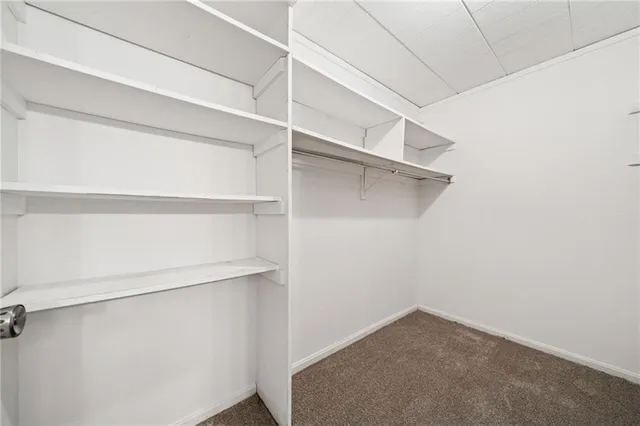 a view of an empty walk in closet