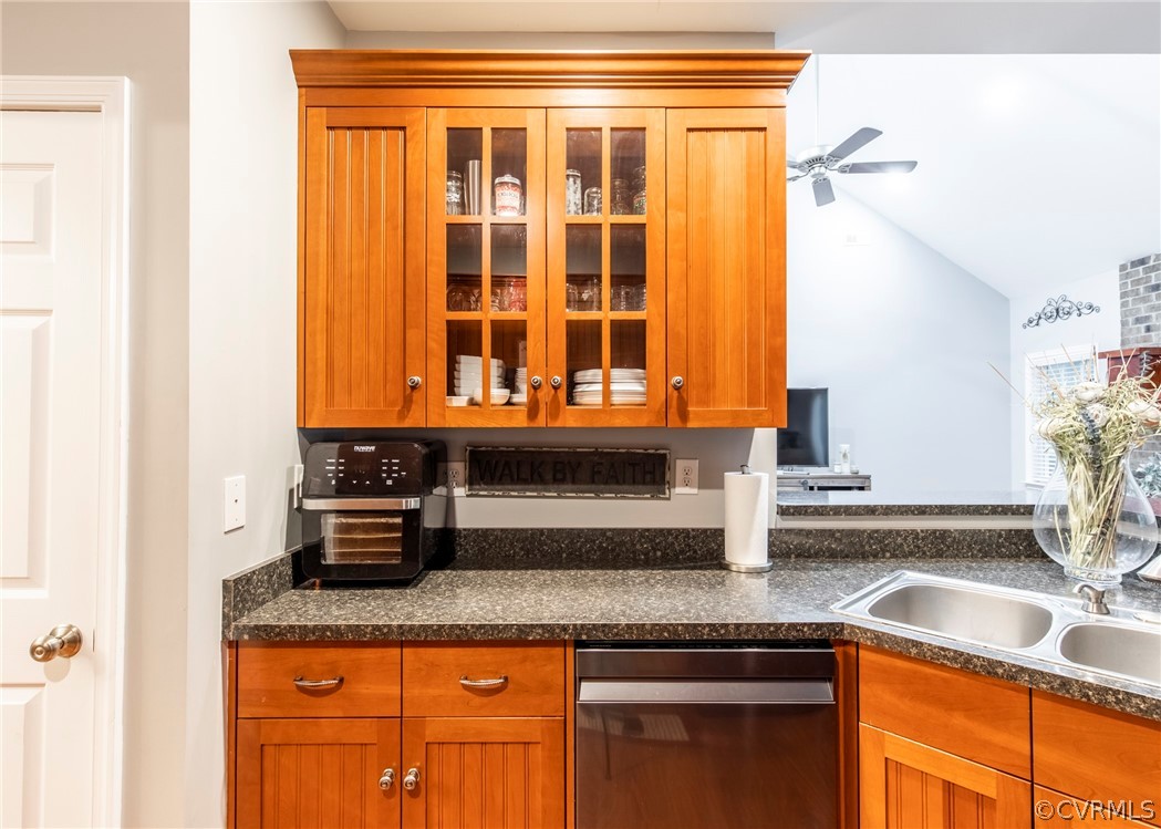 529 Brandywine Road Manquin, VA 23106 - Photo 17 of 50 a kitchen with granite countertop a sink and a window