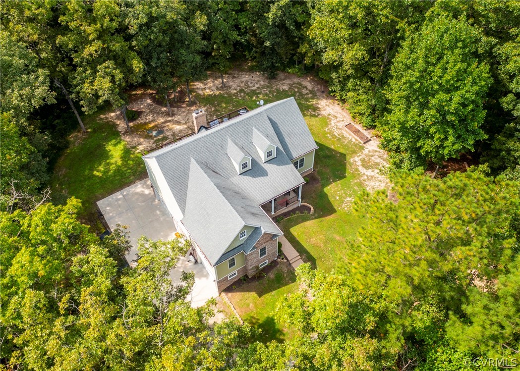 529 Brandywine Road Manquin, VA 23106 - Photo 3 of 50 an aerial view of a house with a yard and swimming pool